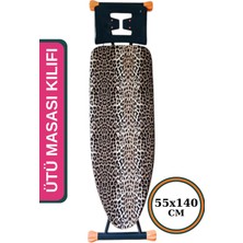 Premini Büyük Boy Ipli Keçeli Ütü Masası Kılıfı 55X140CM Leopar Desen