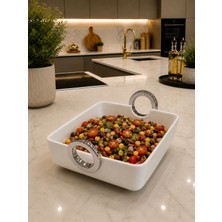 Arow Dekoratif Kare Sunumluk Beyaz-26 cm