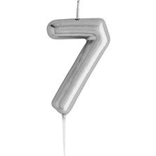 Efe Pastacılık Rakamlı Gümüş Silver Pasta Mumu Yaş 7