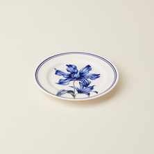 Ülger Seramik Big Flower Porselen Tatlı ve Kahvaltı Tabağı - Mavi / Beyaz - 17 cm