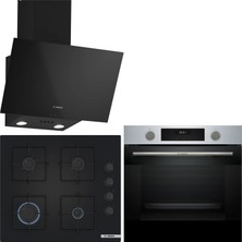 Bosch Siyah 3 Lü Ankastre Set 482 ( HUA717BR0T - POP6C6P31O - DWK63PJ60T (61T) ) - Buhar Destekli -