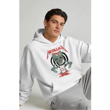 Sevbano Metallica Rock Metal Müzik Grubu Sırt Baskılı Unisex Oversize Premium Hoodie