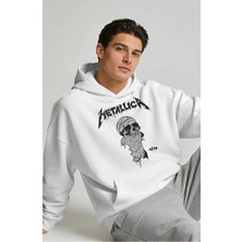 Sevbano Metallica Rock Metal Müzik Grubu Sırt Baskılı Unisex Oversize Premium Hoodie