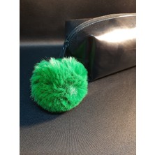 Mryart Fıstık Yeşili Renk Peluş Ponpon Anahtarlık