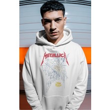 Sevbano Metallica Rock Metal Müzik Grubu Sırt Baskılı Unisex Oversize Premium Hoodie