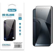 Go-Des Xiaomi 17T Pro Uyumlu Go Des Og Glass Privacy Antistatik Temperli Cam Ekran Koruyucu Siyah