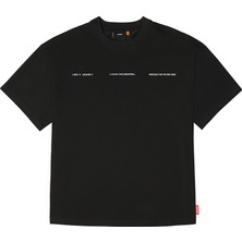 Skinarma Cypher Kısa Kollu Oversize Unisex Bisiklet Yaka Tişört Siyah Large
