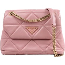 Prada Sport Spectrum Pembe Küçük Deri Zincir Askılı Kadın Omuz Çantası