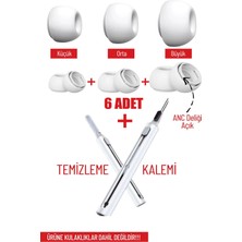 Nezih Case Airpods Pro / Pro 2 Uyumlu Anc Delikli Silikon Yedek Kulaklık Ucu + Airpods Temizleme Kalemi