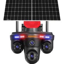 Bezos Avenir Solar Güvenlik Kamerası (Tek Panel, 3 Lensli)