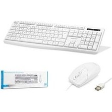 Nodar KM8520 Kablolu Klavye ve Mouse Set Q Beyaz