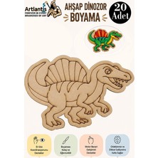 Artlantis Ahşap Boyama Dinozorlar 20 Adet 10X15 Dinazor Boyama Figürü Etkinlik Çocuk Gelişim Motor Beceri Anasınıfı Kreş