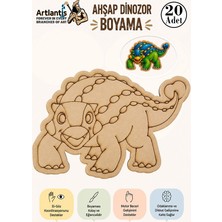 Artlantis Ahşap Boyama Dinozorlar 20 Adet 10X15 Dinazor Boyama Figürü Etkinlik Çocuk Gelişim Motor Beceri Anasınıfı Kreş