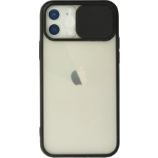 Freedom Storee Apple Iphone 12 Kılıf Palm Buzlu Kamera Sürgülü Silikon - Siyah