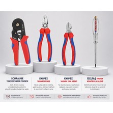 Knipex Profesyonel Elektrikçi El Aletleri Seti | Knıpex Pense + Yan Keski + Yüksük Pensesi + Izeltaş Kontrol Kalemi