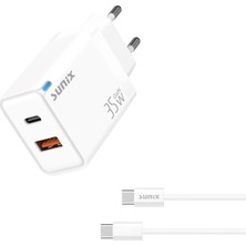 Essager Sunix 35W Akıllı Şarj Ve Gan Teknolojisi Type-C Girişli Tüm Cihazlar Samsung İphone 15-16-17 Serisi Orjinal CE/FC/ROHS Lisanslı Şarj Cihazı Yeni Nesil Son Teknoloji