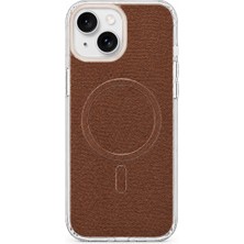 Brabus iPhone 15 Uyumlu Uniq Magsafe Özellikli Orijinal Keten Kaplamalı Sararmaz Sert Telefon Kılıfı