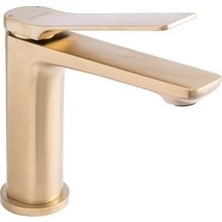 Eva Banyo Fırçalanmış Gold Lavabo Bataryası