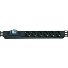 Ager 19" 1u 6lı Sigortalı Priz Modülü Metal Gövdeli AA-PRZ01U19-6S-AL