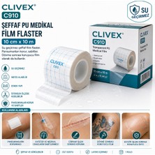 Honnes Clivex C910 Şeffaf Pu Medikal Film Flaster 10 cm x 10 M – Su Geçirmez Yara Örtüsü | Dövme Sonrası Koruyucu Film