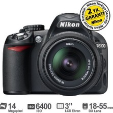 Nikon D3100 Kit 14.2 MP 18-55mm DX Lensli DSLR Dijital Fotoğraf Makinesi 3” LCD Ekran ile Yüksek Çözünürlük