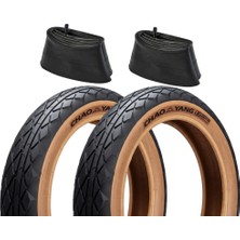 Chaoyang 20X4.00 3mm Zırhlı Amber Fat Bike Bisiklet Lastik Seti