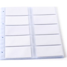 2K Mekanizmalı Şeffaf Kartvizit Albümü Yedeği 12'li Geniş 10 Gözlü 21 x 30 cm