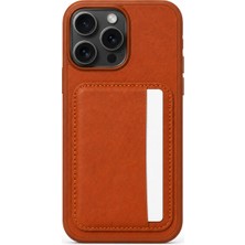 Mopal Cardx iPhone 15 Pro Max Uyumlu Vegan Deri Kartlıklı Kamera Korumalı Kılıf