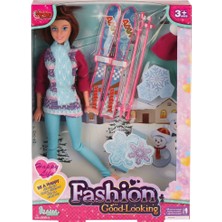 Nessi World WG-66730-66731 Aksesuarlı Kayakçı Bebek 29 cm -Vardem Oyuncak