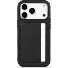 Mopal Cardx iPhone 17 Pro Max Uyumlu Vegan Deri Kartlıklı Kamera Korumalı Kılıf