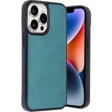 İntora Iphone 14 Kılıf Aras Deri Kapak - Yeşil