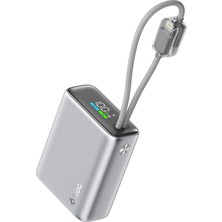 Ttec Recharger Pro Tft 10.000MAH Pd 35W Usb-C ve Lightning Dahili Kablolu Taşınabilir Hızlı Şarj Aleti Powerbank 2BB279G
