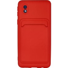 İntora Galaxy A01 Core Kılıf Kelvin Kartvizitli Silikon - Kırmızı