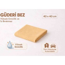 Nobera 1 Adet Güderi Bez 40X40 cm 250 Gsm Yüksek Emicili Oto Araba Kurulama Ev Cam Silme Iz Bırakmayan Temizlik Bezi