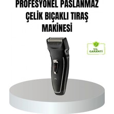 Cndr Profesyonel Şarjlı Saç ve Sakal Tıraş Makinesi – Çelik Bıçaklı, Ayarlanabilir Başlıklı, Kablosuz