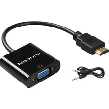 Neolink NL-108 HDMI To VGA Ses Destekli Çevirici Full Hd 1080P Dönüştürücü Adaptör
