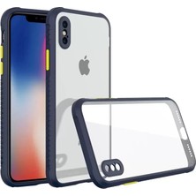 İntora Iphone Xs Kılıf Miami Şeffaf Silikon - Lacivert