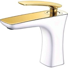 Newarc Lıfe Lavabo Bataryası (Beyaz-Altın)