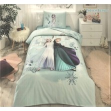 Özdilek Disney Kapitoneli Çok Amaçlı Nevresim Takımı Frozen Leaves Mint