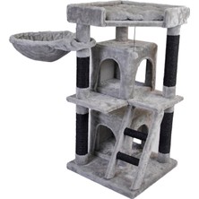 Tommy Çok Katlı Lüks Kedi 50X50X98 Evli Tırmalama Gri