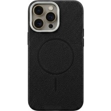 Kzn Tech iPhone 12 Pro Uyumlu Deri Görünümlü M-Safe Destekli Silikon Kılıf