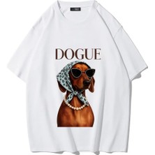 Brz Collection Unisex Oversize Dogue T-Shirt (Beyaz)