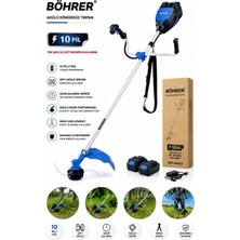 Böhrer BA011348 Akülü 36V 5 Amper Çift Akülü Yan Tipi Ot Çalı Diken Biçme Tırpan Makinesi - Profesyonel Kullanım