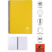 Mikro Saygılıofis 60 Yaprak A4 Spiralli Pp Kapak Çizgili Defter
