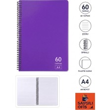 Mikro Saygılıofis 60 Yaprak A4 Spiralli Pp Kapak Çizgili Defter