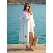 Miabella Home %100 Pamuk Plaj Havlusu Hızlı Kuruyan Müslin Peştemal Deniz Havlusu 100X180 cm
