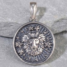 Ebrar Silver Gümüş Aslan Burç Kolye Ucu 925 Ayar Unisex Gümüş Aslan Burcu Kolye Ucu