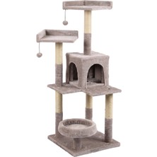 Tommy Çok Katlı Lüks Kedi 45X45X121 Evli Tırmalama Bej