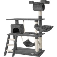 Tommy Çok Katlı Lüks Kedi 75X40X141 Evli Tırmalama Gri