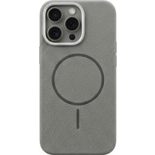 Kzn Tech iPhone 12 Uyumlu Deri Görünümlü M-Safe Destekli Silikon Kılıf